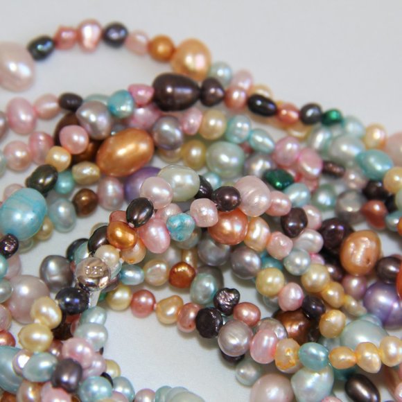 Sterling Silver 7-Strand Pearl Necklace - Picture 13 of 14